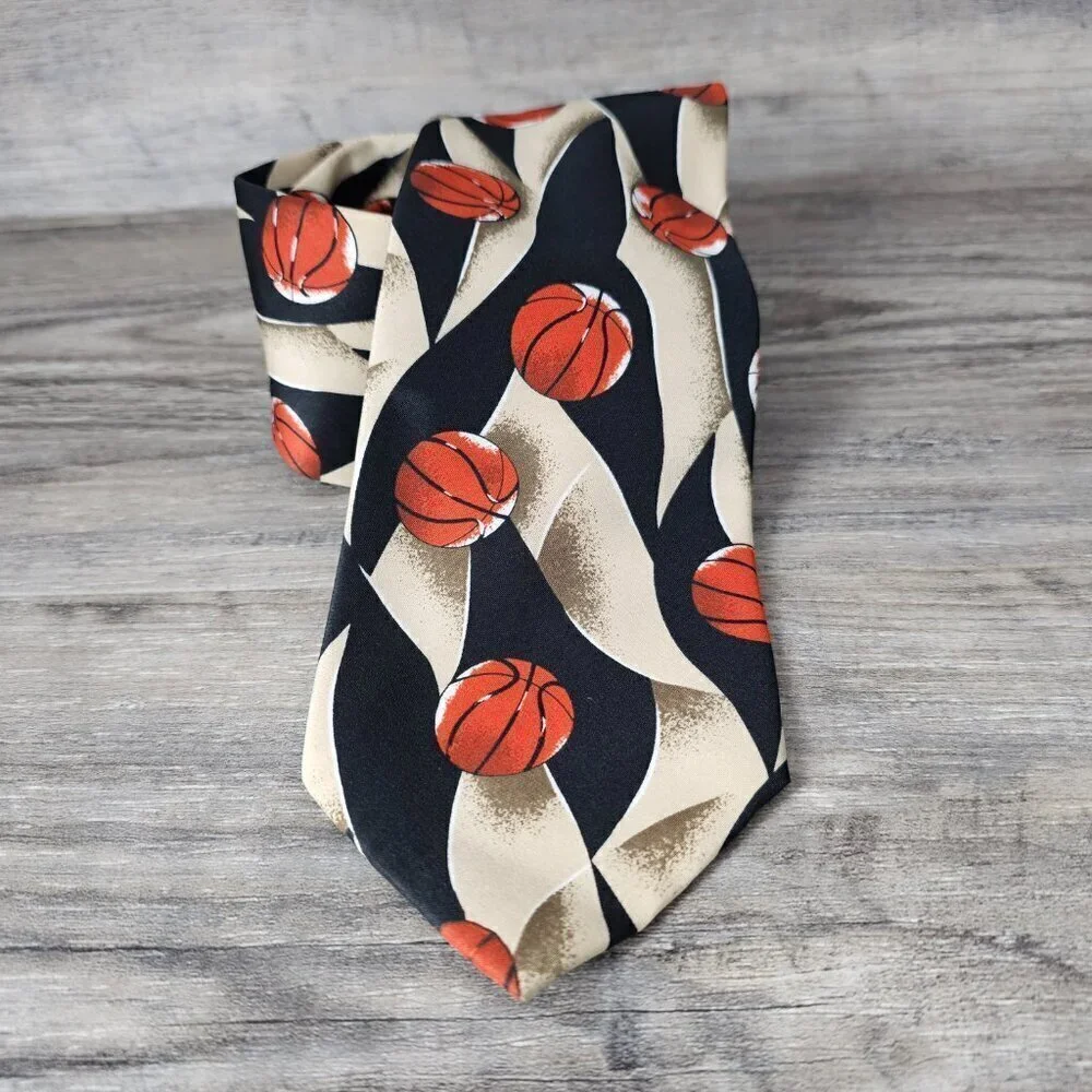 🏆256 Parquet Basketball Sports Novelty Necktie
